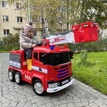 Детский электромобиль Пожарный кран и автовышка